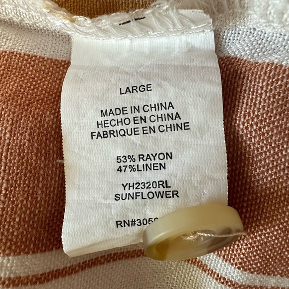 Altar'd State Cream Tan Short Sleeve Button Down Polo (846) - Picture 6 of 14